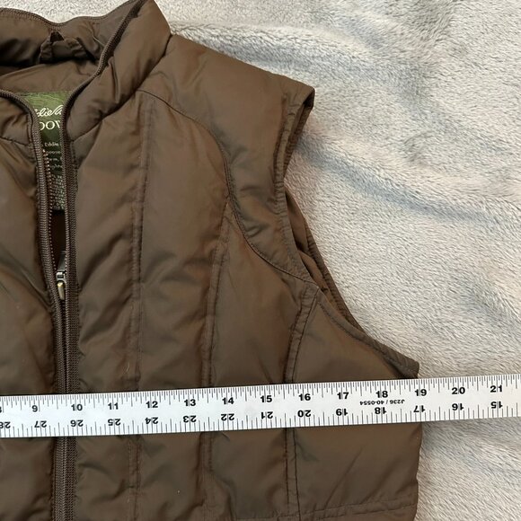 Eddie Bauer Brown Gose Down Filled Puffer Full Zip Vest MEDIUM Womens - Picture 3 of 5